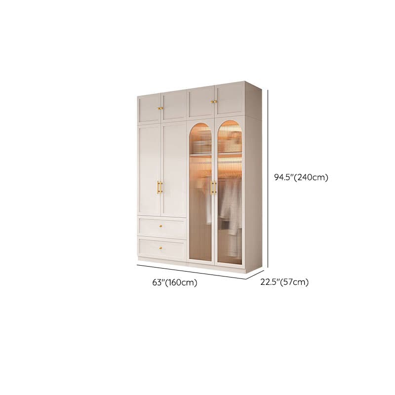 Simple Beige Engineered Wood Freestanding Armoire Cabinet with Soft Close Door, Clothing Rod & Interior Shelves - image 27