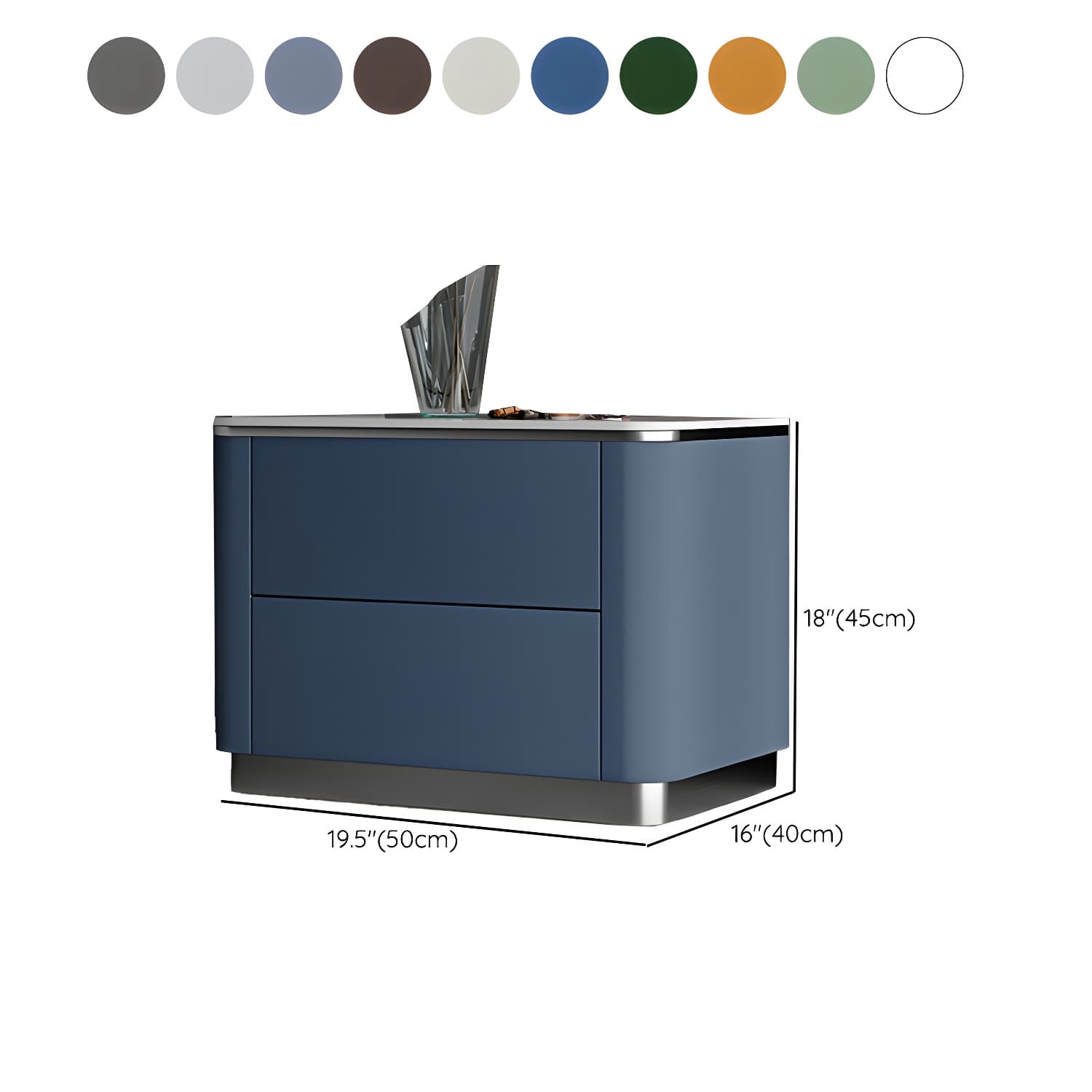 Stone Bedside Cabinet Classic Glam Bed Nightstand for Bedroom - image 19