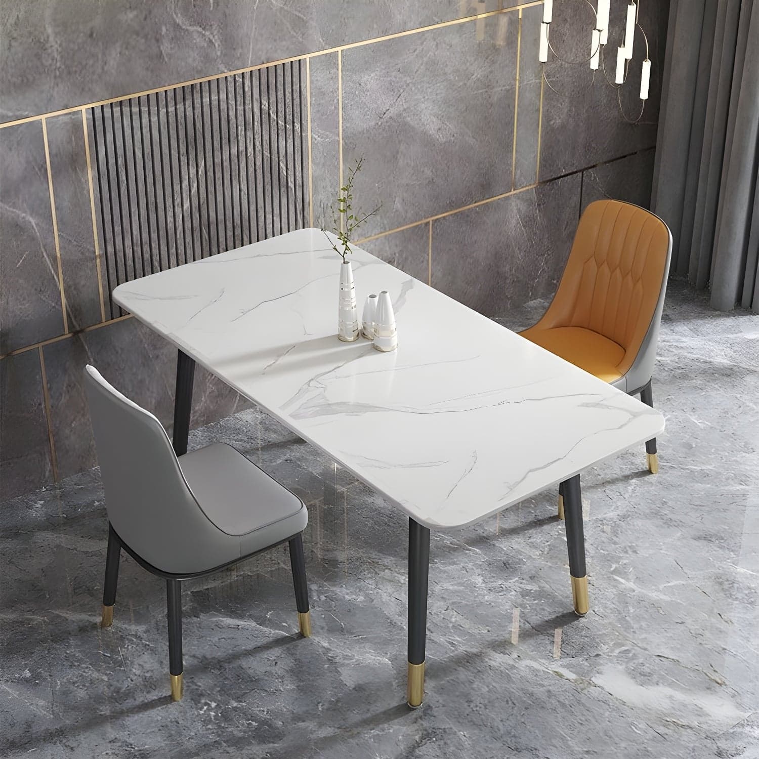 Simplicity Furniture Rectangle Stone Dining Room Table for Dining Room - image 3