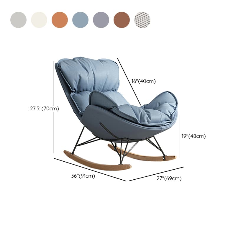 Comfortable Upholstered Rocking Chair with Natural Wood Legs - Perfect for Stylish Home Decor - image 14