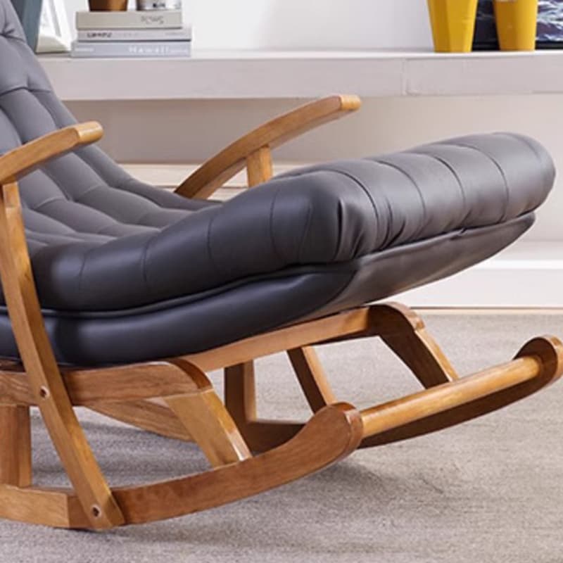 Stylish Upholstered Rocking Chair with Natural Wood Legs In Modern Design - image 20