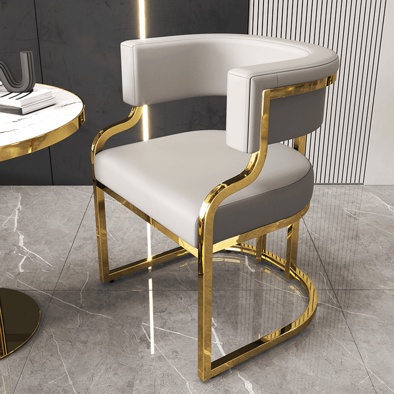 Lavish Gilded Alloy Leg Arm Chair with Cushion, Arms, and Low Back - image 5