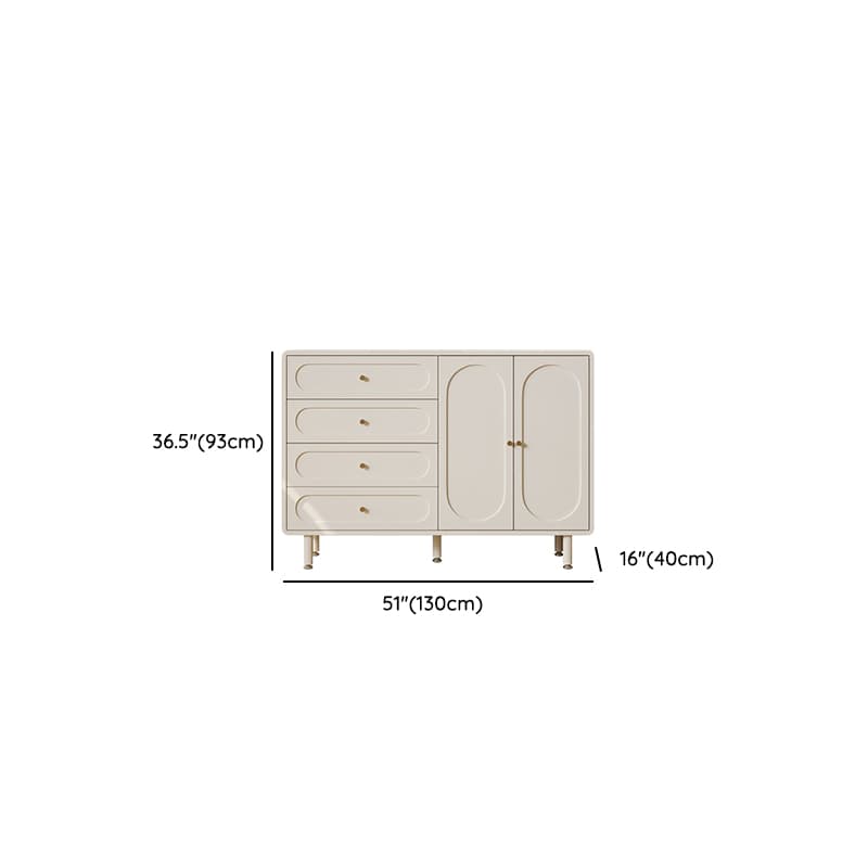 Chalk Casual Particle Board Wood Console Dresser with 5/4 Drawers, Hutch, 3 Interior Shelves, Horizontal - image 14