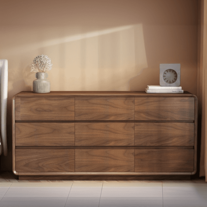 Cocoa Simplistic Natural Wood Double Dresser/Lingerie Chest with 6/9/5 Drawers in Horizontal/Vertical Orientation - image 3