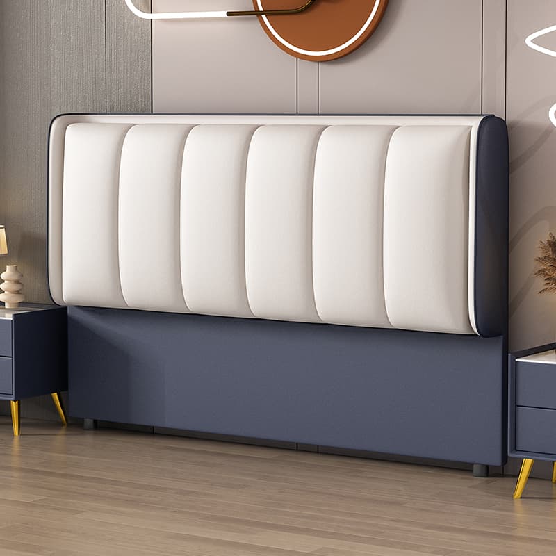 Art Deco Style Panel Headboard in Pine Wood with No Distressing, Rectangle Shape for Twin/King/Queen Bed, Featuring Sponge Upholstery and Standard Height