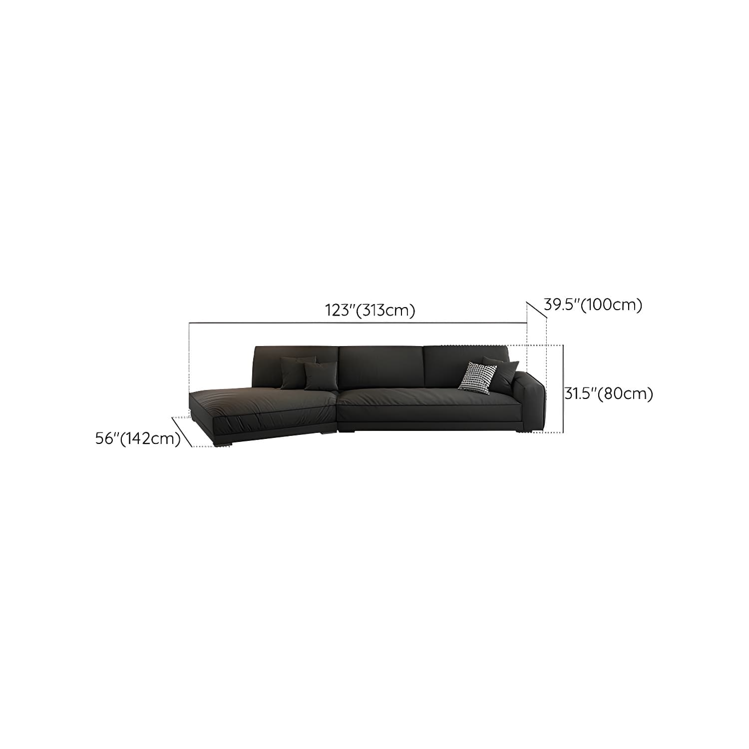 Modern Gray Polyester Blend Stationary Sectional Sofa with Square Arm and Cushion Back - image 17