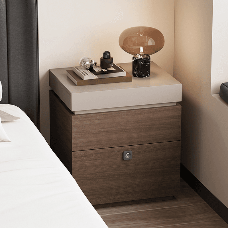 Organic Modern Nightstand With Drawer Organization, 3 Drawers, 1 Shelf, and Real Wood Countertop - image 10
