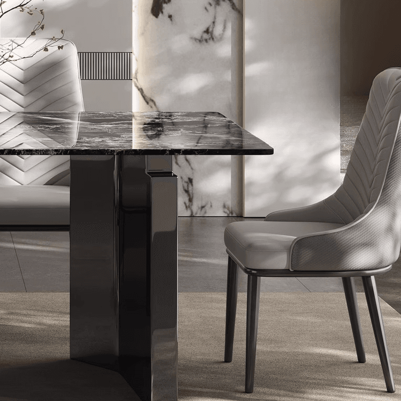 Dining Table Set with Marble Slab Top for 6 People/4 People in Multicolor - image 10