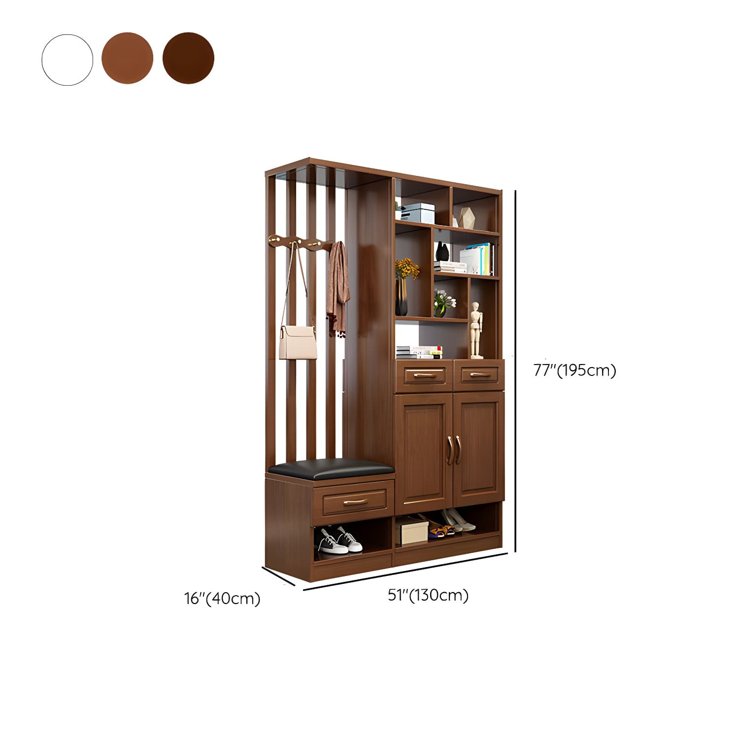 Solid Wood Modern Accent Cabinet with Doors and Drawers for Living Room - image 23