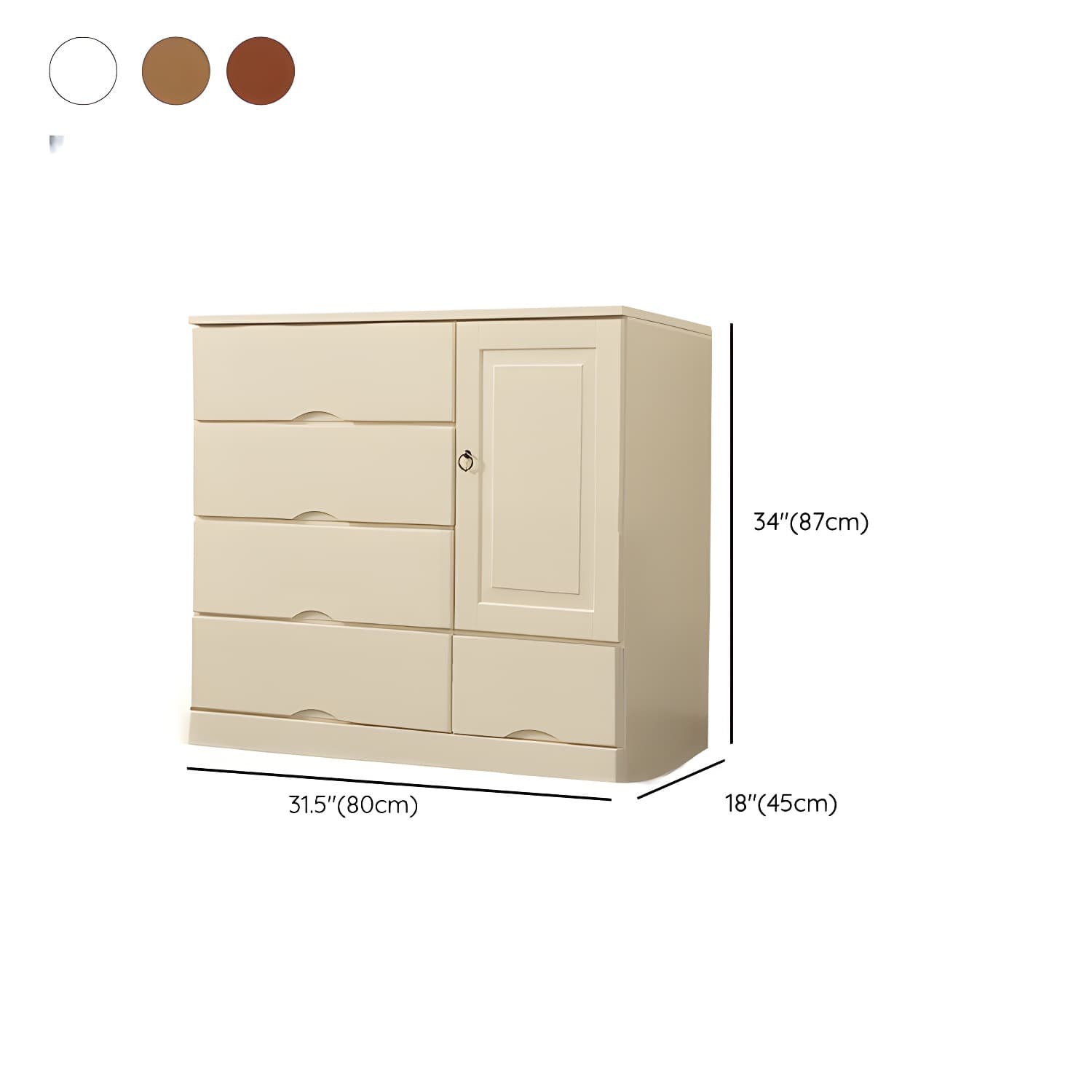Modern Solid Wood Combo Dresser with Shelves, Drawers, and Cabinet Storage - image 16