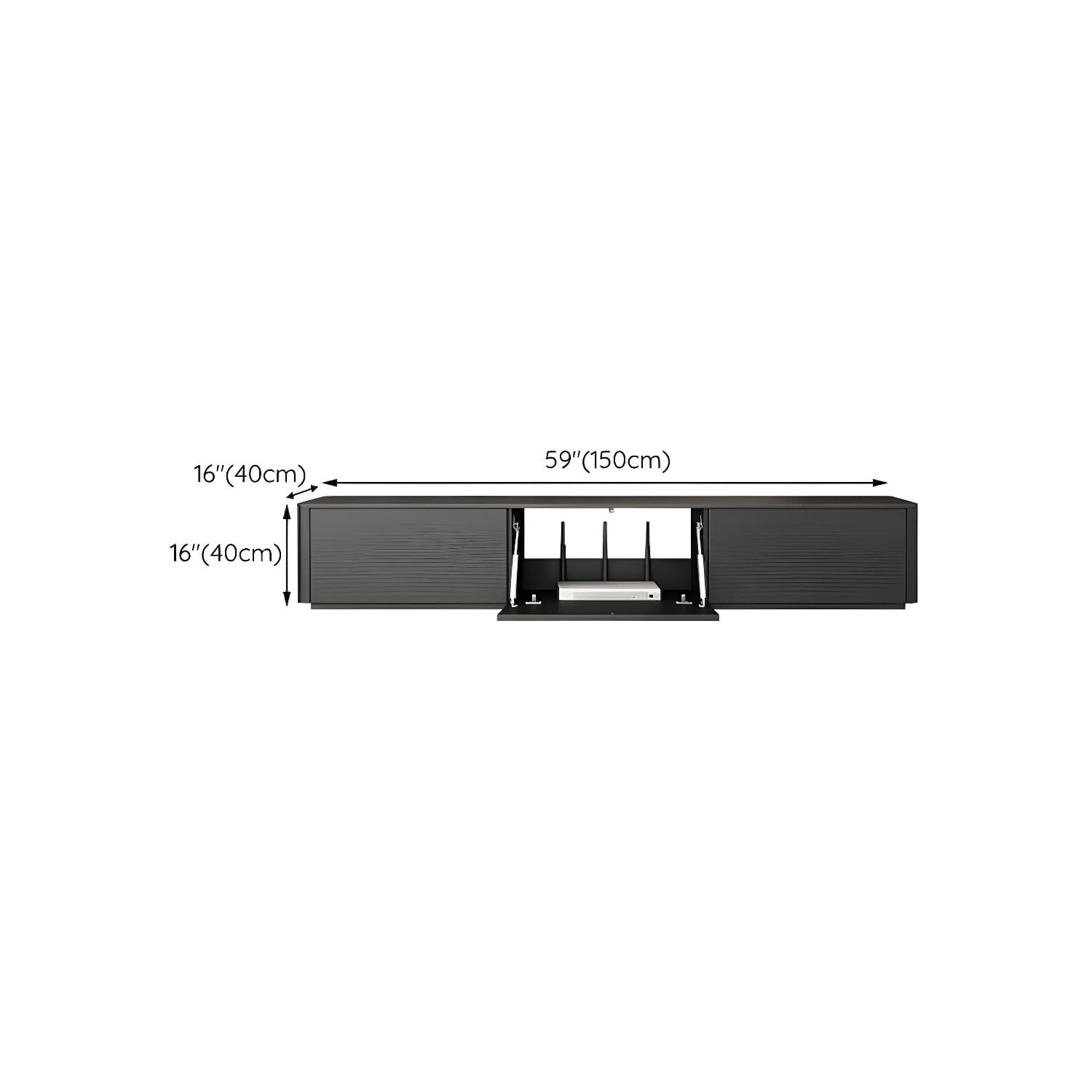 Black Wood TV Stand with Drawers and Cable Management – Modern Style and Low Height - image 10