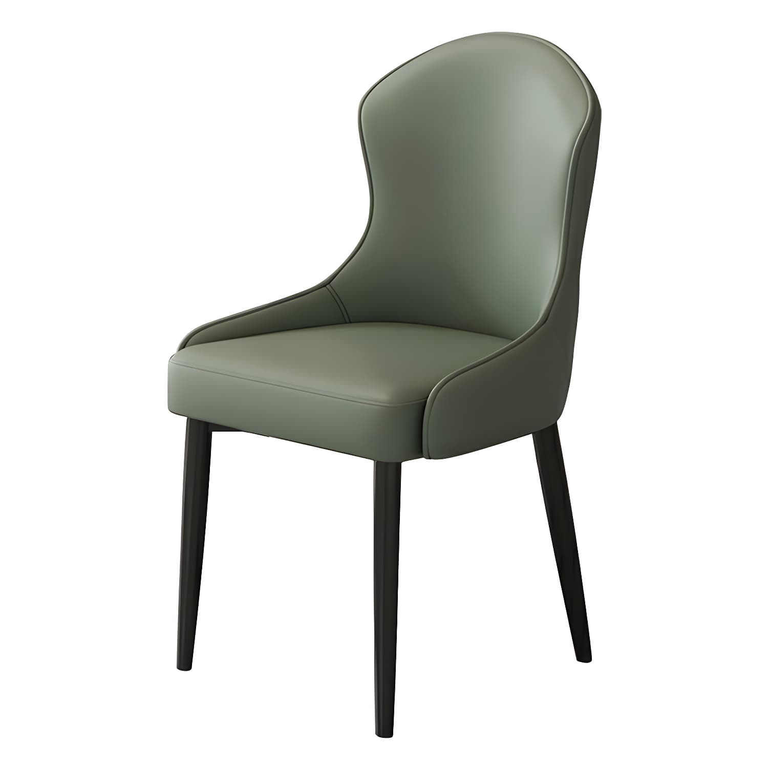 Wingback Faux Leather Side Chair with Metal Legs and Upholstered Seat for Kitchen & Dining - image 9