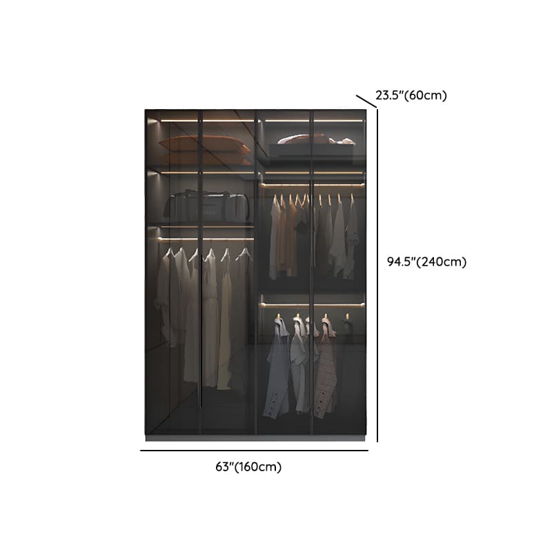 Midnight Black Unattached Lumber Armoire Cabinet with Soft Close Door, Interior Shelves, Clothing Rod and Soft Close Drawer - image 20