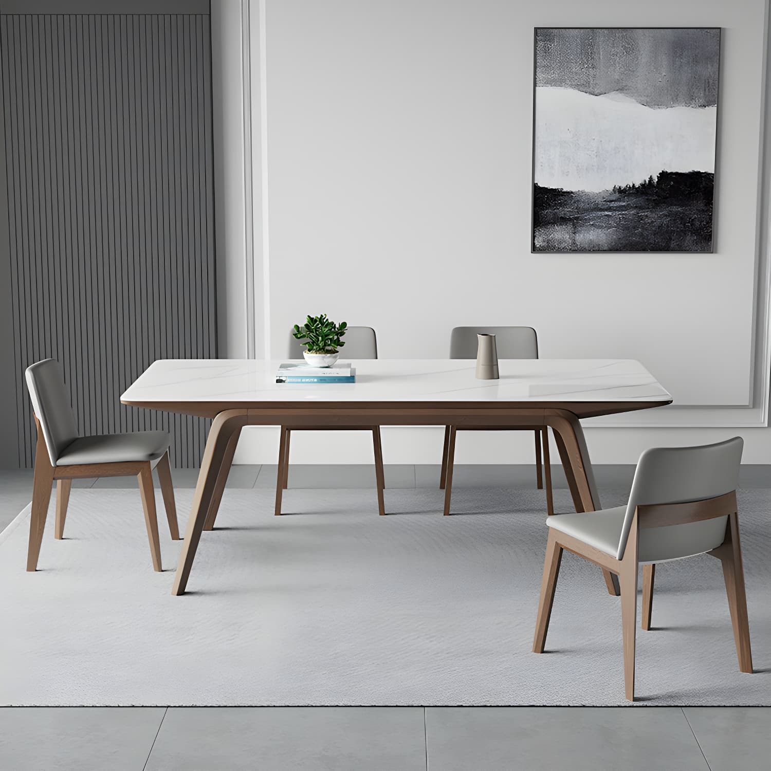 Designer Style Sintered Stone Top Dining Set Rectangle 1/3/4/5/7 Pieces Dining Table Set - image 3