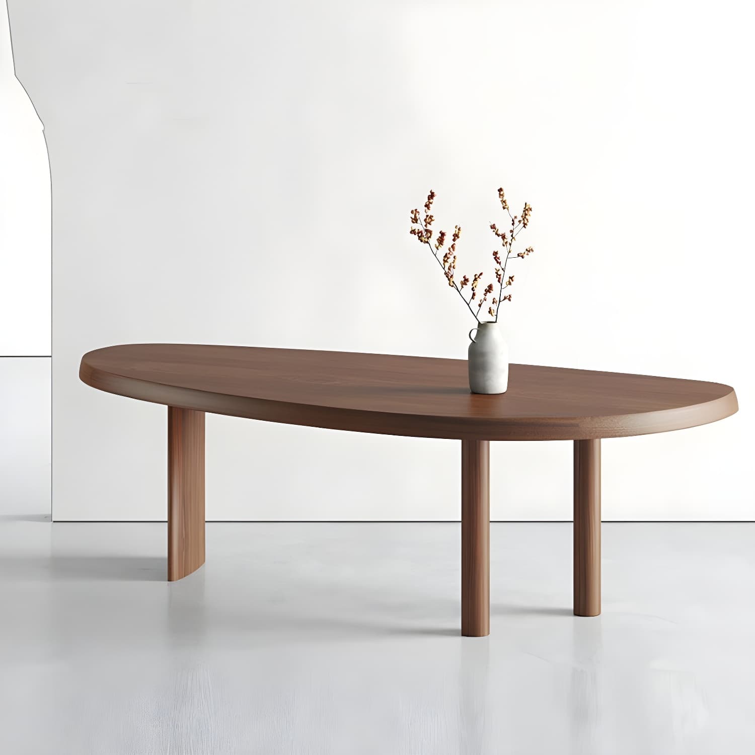 Solid Wood Dining Table Free Form Furniture for Home with Tripod Base - image 5