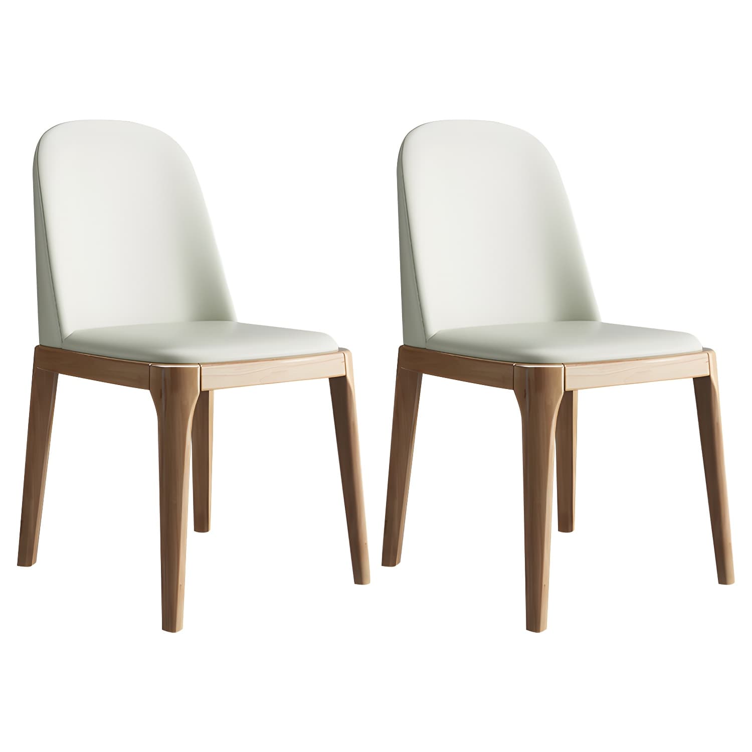Scandinavian Home Side Chair Solid Back Wood Upholstered Dining Room Chair