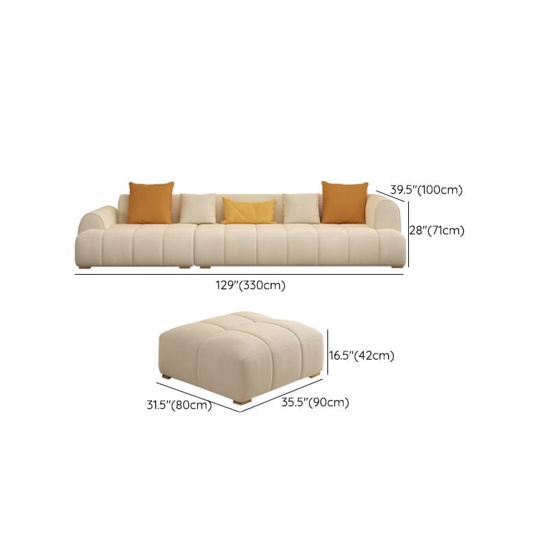 Six-Seated Beige Sectional Sofa: Anti Cat Scratch Fabric, Modern Style, Wood Frame, Tight Back - image 12