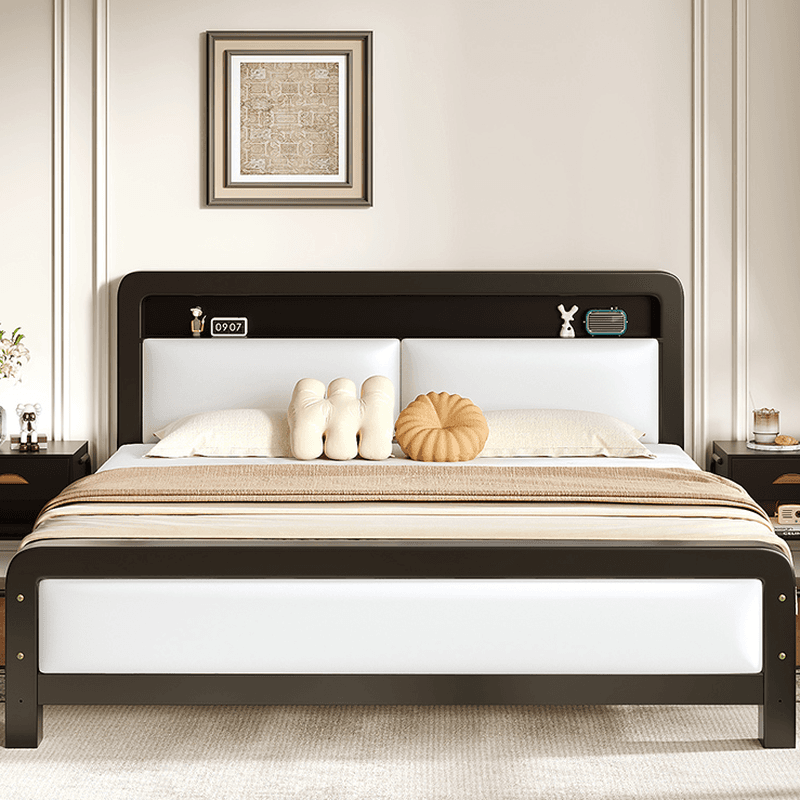 Minimalist Solid Color Storage Bed with Iron Frame and Leg for Living Room - image 8