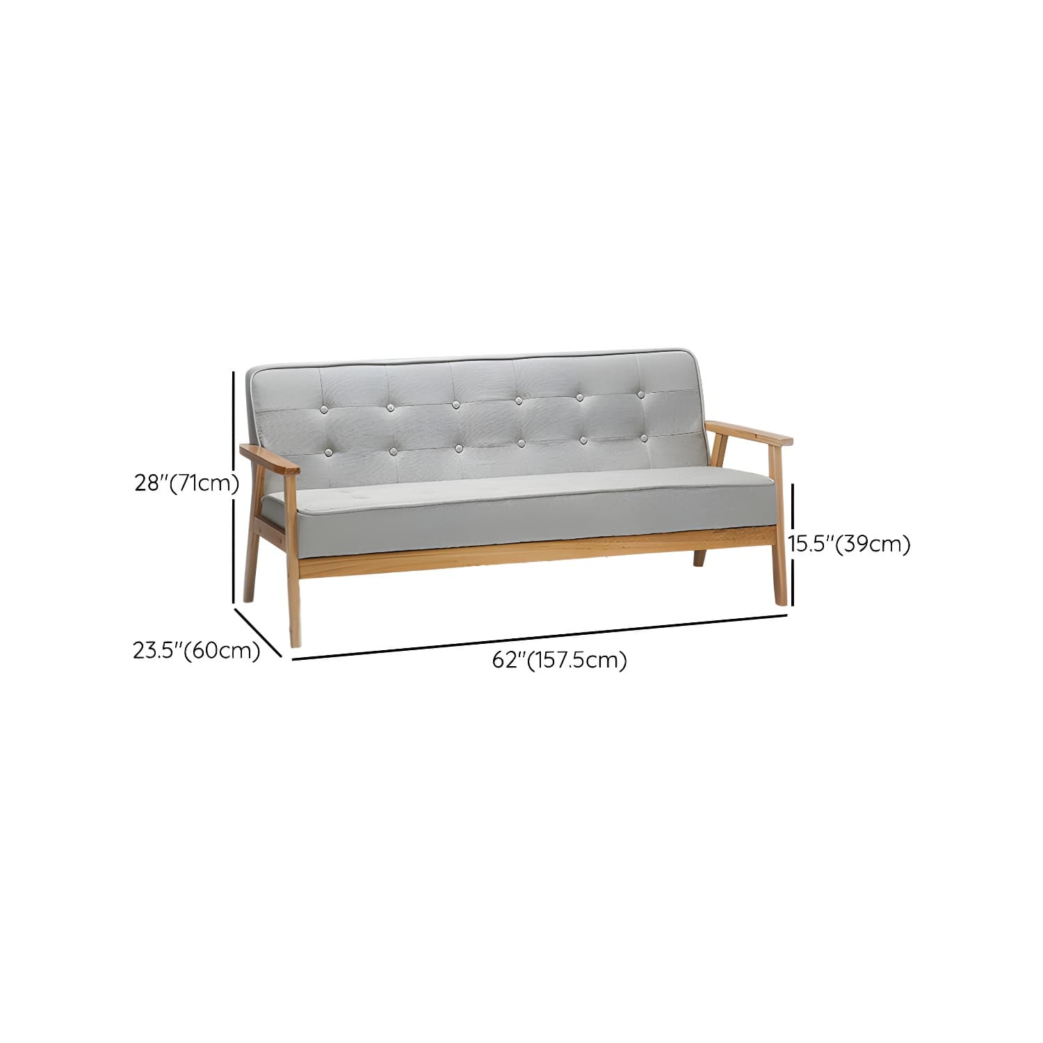 Modern Wood Frame Tufted Back Sofa with Cotton Seat Sleek and Stylish Seating - image 22