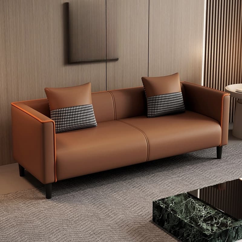 Versatile Standard Sofa/Loveseat/Single Sofa in Synthetic Leather with Dark Blue/Sage/Amber Color and Arm - image 3