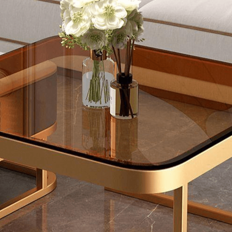 Square Double Nesting Accent Table with Framework Base for Home - image 11