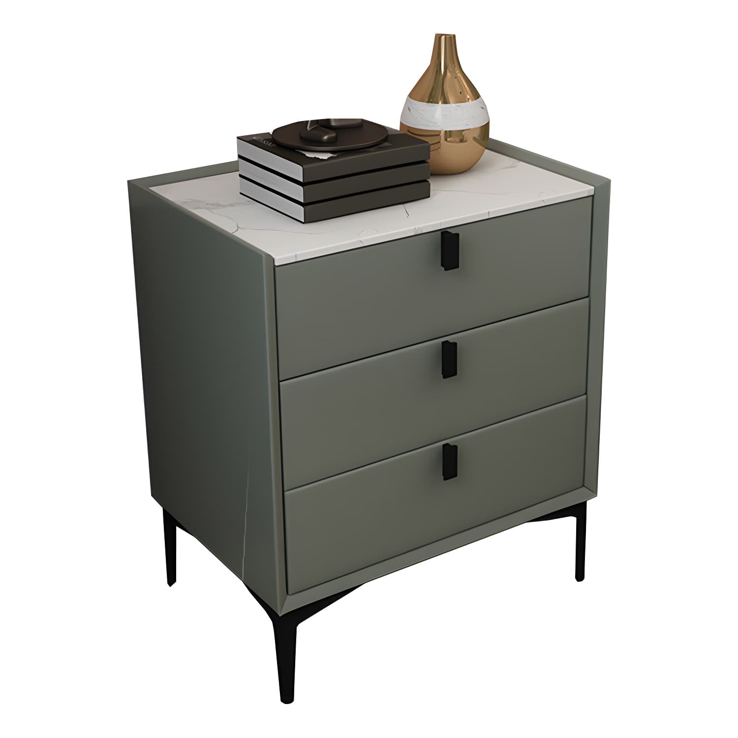 3 Drawers Solid Wood Nightstand Contemporary Night Table ,24" Tall - image 11