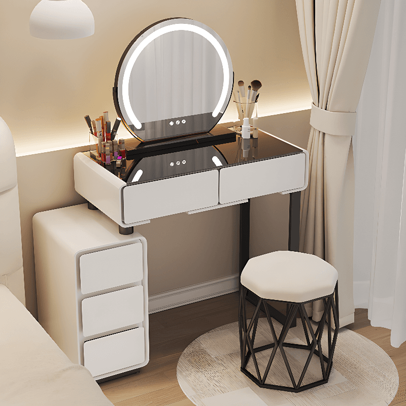 Standard/Small Lumber Vanity Set with 4/5 Drawers, White Seating, Mirror Lights, and Lighting System - image 9