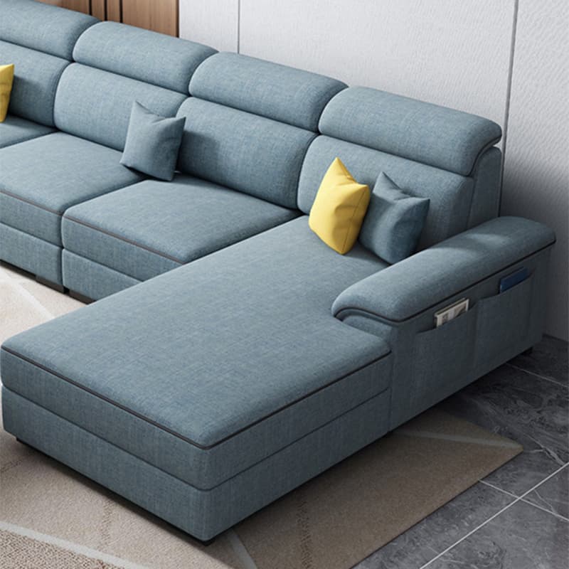 Modern L-Shape Right Hand Facing Sofa & Chaise with Concealed Support - image 10