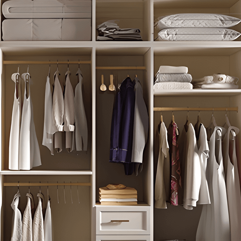 Chalk Simple Lumber Independent Wardrobe Closet with Soft Close Drawer, Interior Shelves, and Clothing Rod - image 3
