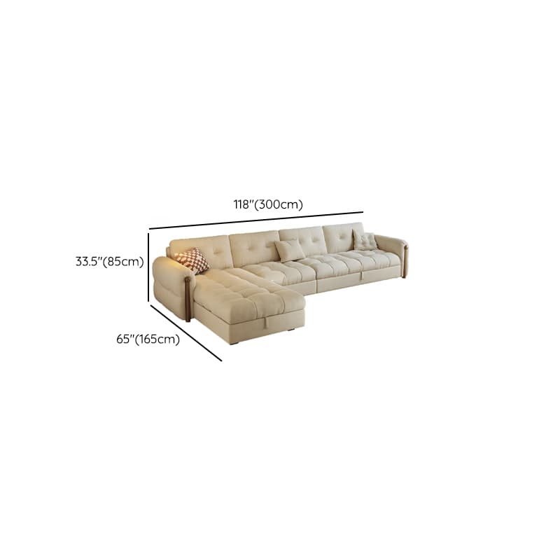 L-Shape/Straight Sofa/Sofa Chaise with Under-seat-storage, Left Hand Facing Orientation, Round Arm, and Button-tufted Details - image 11