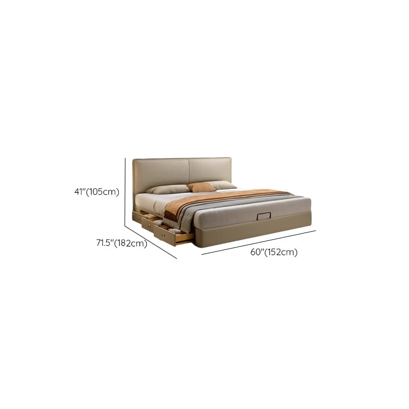 Light Gray Storage Included Panel Bed with 3 Storage Boxes, Natural Wood Frame, and Sponge Upholstery - image 21
