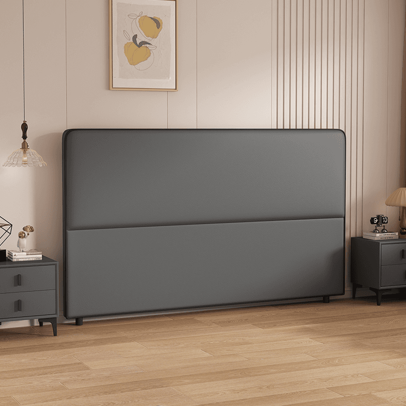 Modern Simple Style Panel Headboard in Natural Wood with No Distressing, Rectangle Shape for California King/King/Queen Bed, Featuring Sponge Upholstery and Standard Height