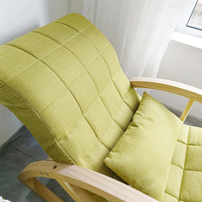 Stylish Contemporary Fabric Rocking Chair with Natural Wood Legs - image 16