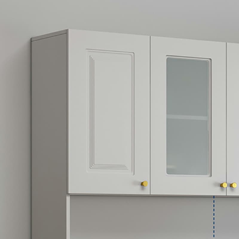 White Modern Wood Sideboard with Drawer and Cabinet with Adjustable Shelves - image 6