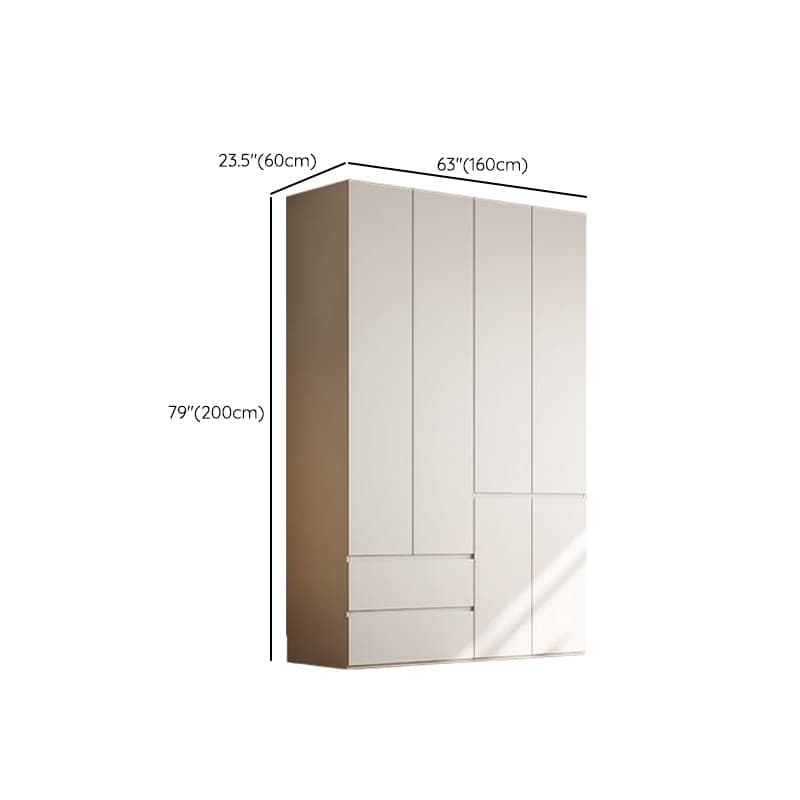 Chalk Modern Natural Wood Standalone Almirah with Soft Close Drawer, Interior Shelves, and Hanging Rod - image 9