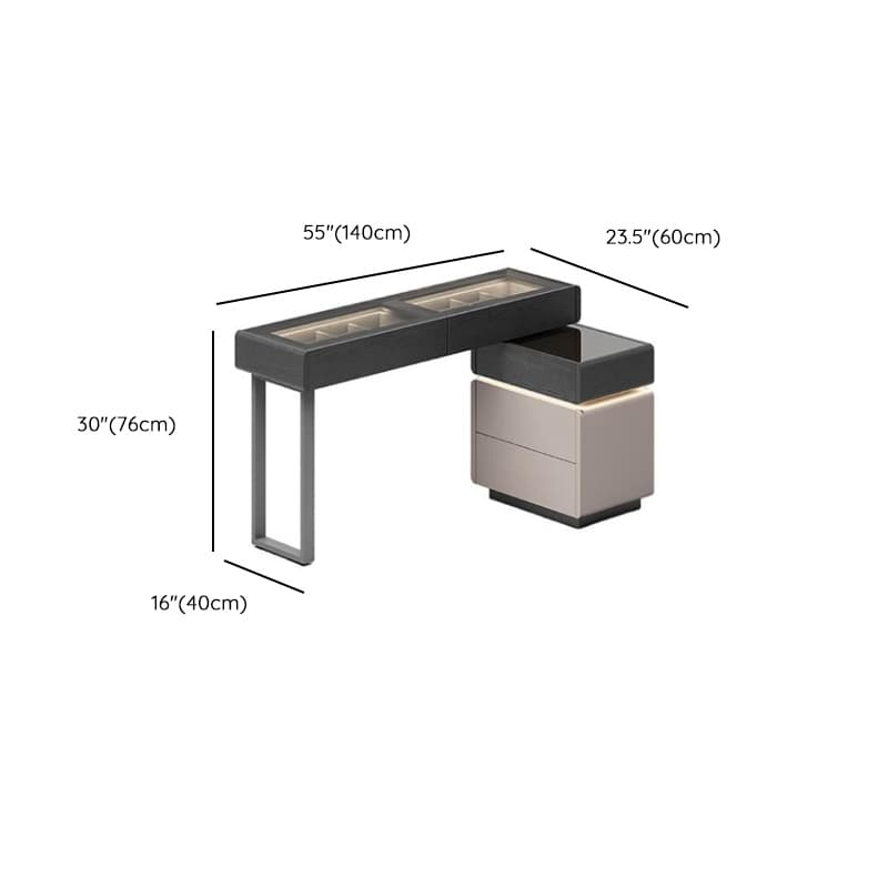 Multi-Purpose Tan Vanity Set with Lighting, Scalable 2-in-1 Adjustable Touch and Brightness - image 12