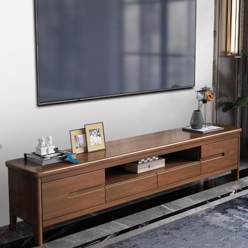 Scandinavian TV Stand with Low Height & Wood Material & 2 Drawers - image 4