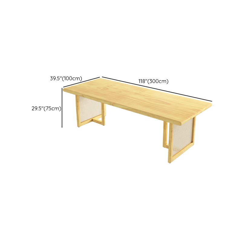 Natural Pine Wood Dining Table Set in Natural Color for 4 People/11 People/Seats 8 - image 19