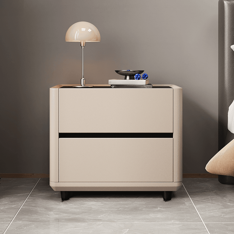 Organic Modern Nightstand With Drawer Organization Featuring 2 Drawers and Stone Countertop - image 3