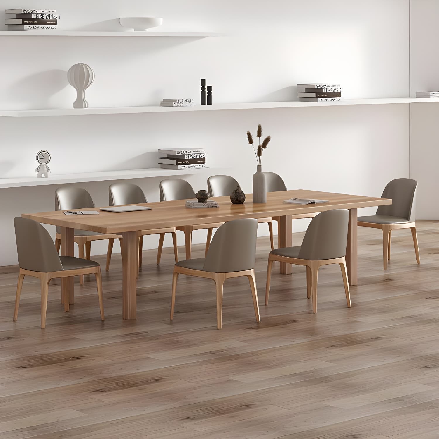 Modern Solid Wood Table for Restaurant Rectangle Brown Dining Table with 4 Legs - image 10