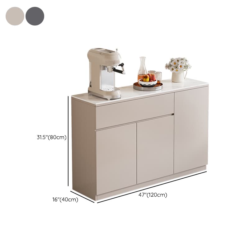Standard/Wide Modish Adaptable Shelf Sideboard with Pantry Hutch and Sintered Stone Countertop, 3 Drawers/2 Drawers/Single Drawer & 3 Doors/4 Doors - image 9