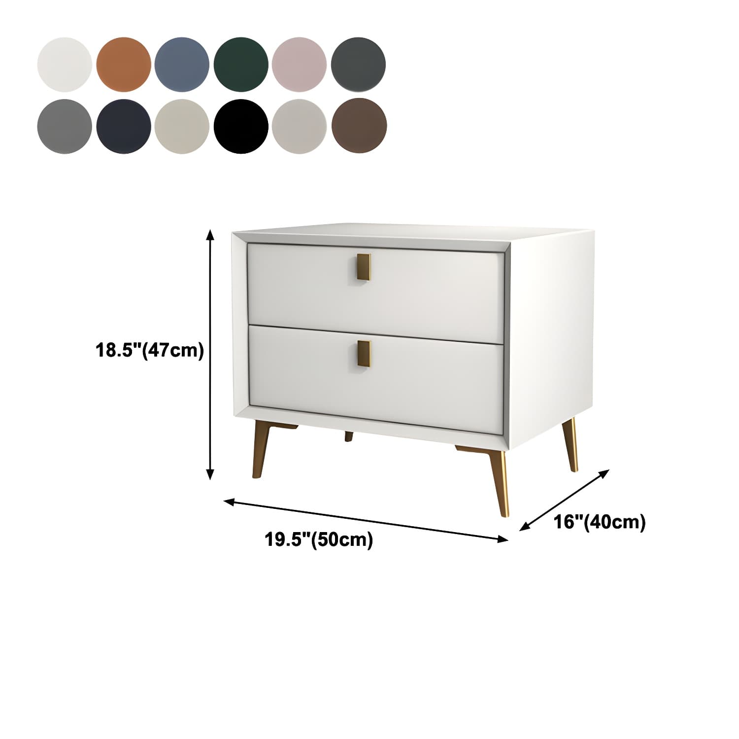 Glam 19'' Tall Bed Nightstand Solid Wood 2-drawer Legs Included Accent Table Nightstand - image 24
