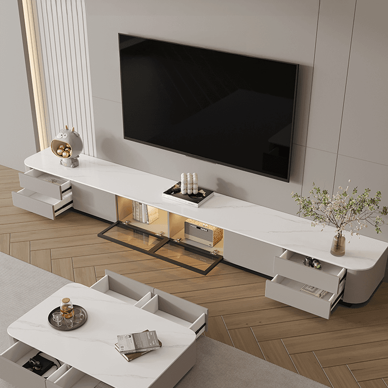 Rectangle Parlor TV Stand with Light and Gate Door - image 3