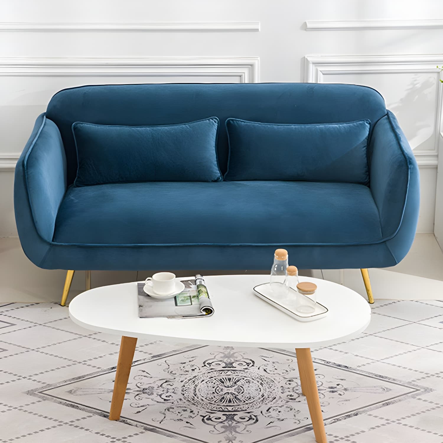 Glam Tight Back Loveseat with Flared Arm and Extra Pillows for Home and Apartment - image 30