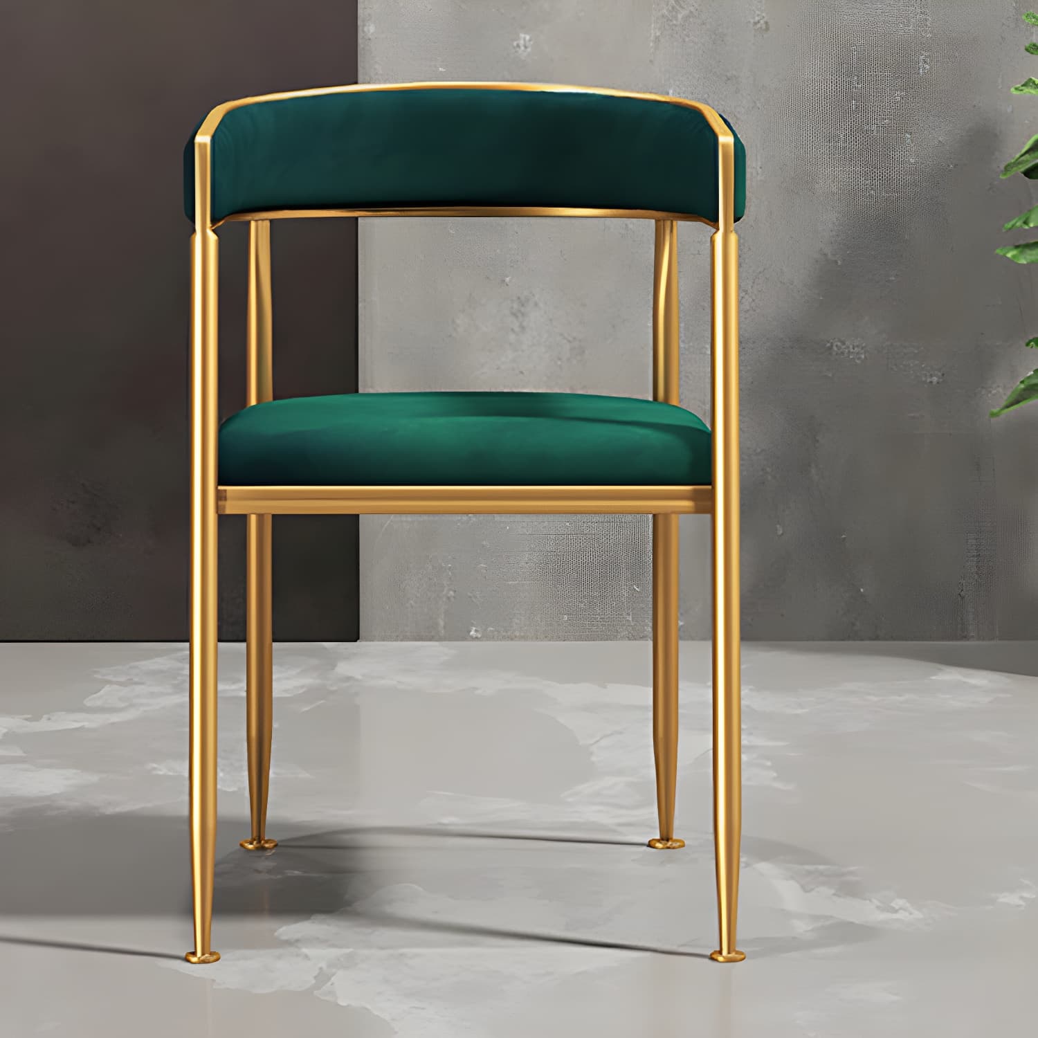 Glam Gold Metal Arm Chair Open Back Dining Side Chair with Upholstered - image 20