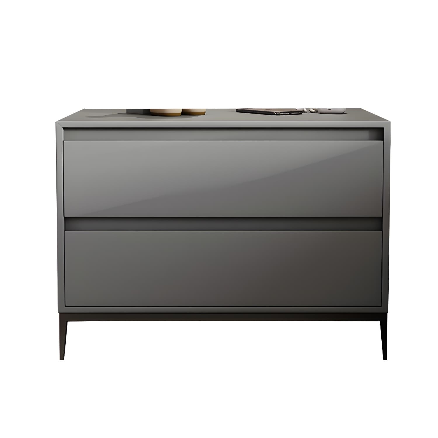 Modern Bedside Cabinet Leather Accent Table Nightstand with Drawers - image 10