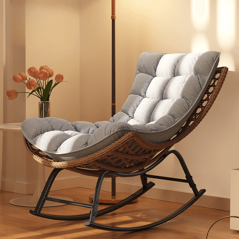 2 Piece Set/1 Piece Set Cushioned Rocking Chair with Ottoman in Resin with Rear in a Modern Simple Style - image 10