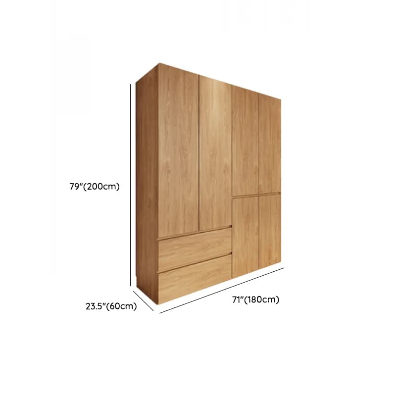 Wood Grain Minimalist Laminate Independent Wardrobe Closet with Soft Close Drawer, Soft Close Door, and Interior Shelves - image 13