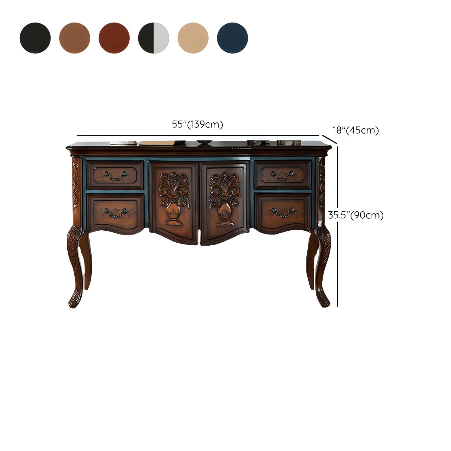 Solid Wood 35.4" Tall 2 - Door Accent Cabinet, Industrial Accent Cabinet with 4 Drawers - image 17
