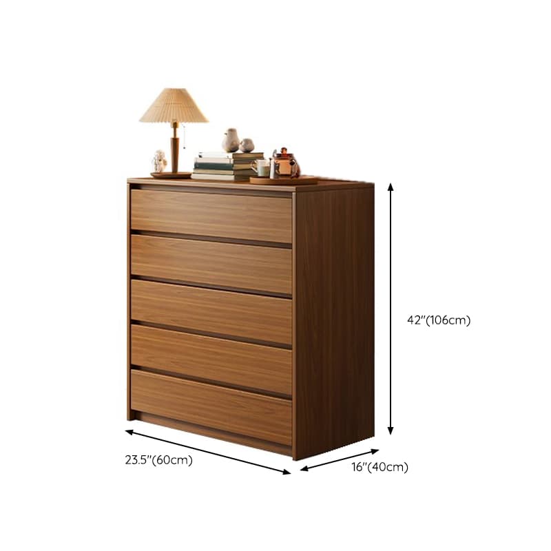 Elegant Brown Wood Double Dresser with Drawers, Modern Style - image 12